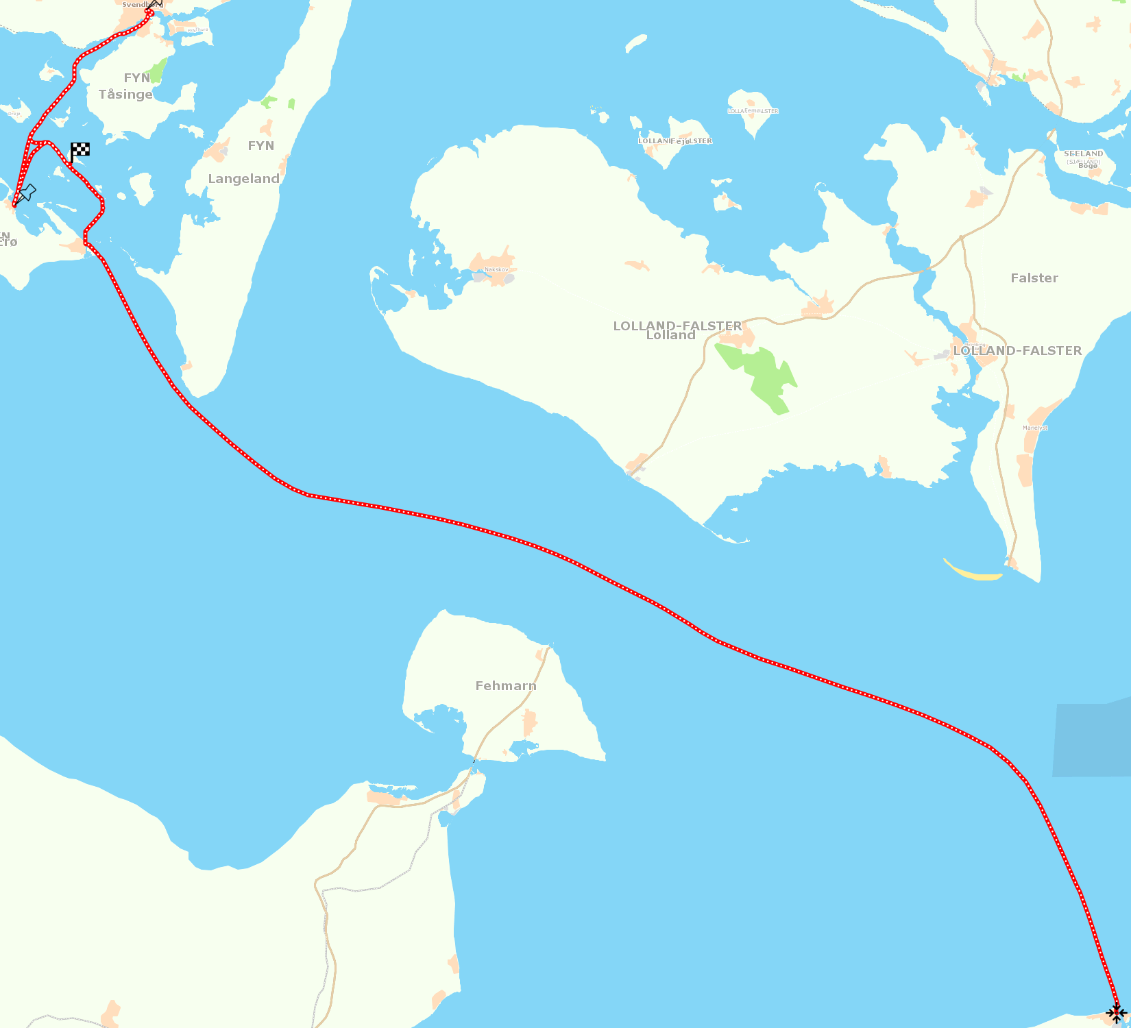 Routenkarte Dänische Südsee